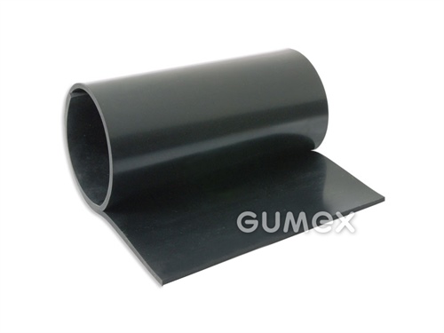 Gummi E9614, 1mm, 0-lagig, Breite 1400mm, 70°ShA, EPDM, -40°C/+120°C, schwarz, 